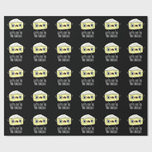 Schneiden wir den Käse Funny Food Pun Dark BG Geschenkpapier (Flach)