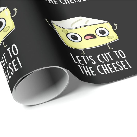 Schneiden wir den Käse Funny Food Pun Dark BG Geschenkpapier (Rolleneckpunkt)