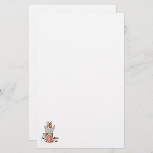 Schneider-Maus auf Spule des Fadens Briefpapier (Vorne/Hinten)