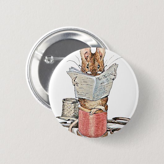 Schneider-Maus auf Spule des Fadens Button (Vorne & Hinten)