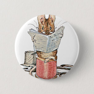 Schneider-Maus auf Spule des Fadens Button