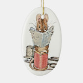 Schneider-Maus auf Spule des Fadens Keramik Ornament (Rechts)