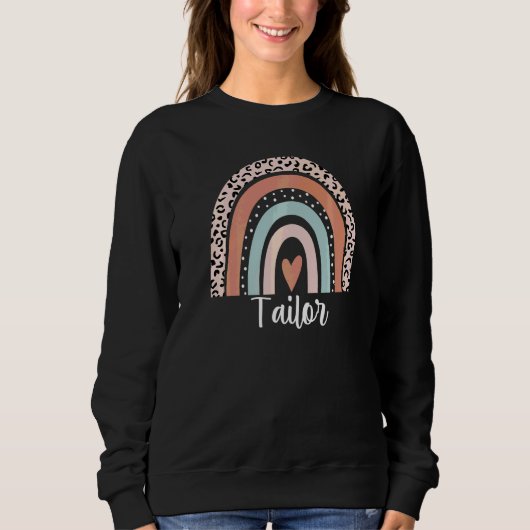 Schneider Regenbogen Leopard Schneider Würdigung Sweatshirt (Vorderseite)