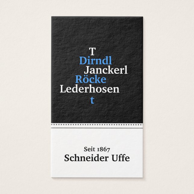Schneider Visitenkarten (Vorderseite)