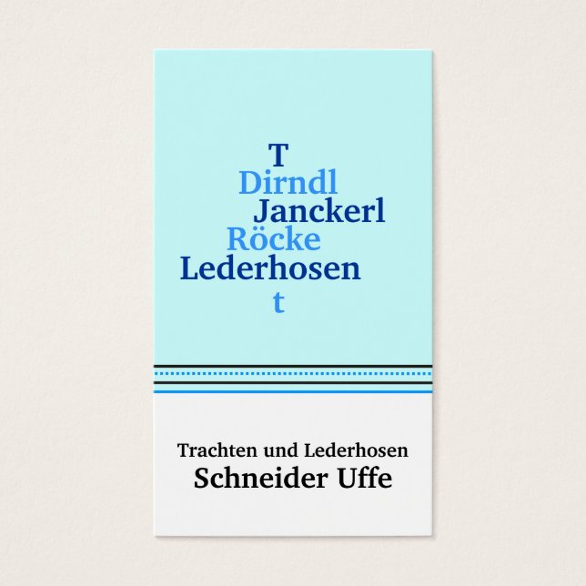 Schneider Visitenkarten (Vorderseite)