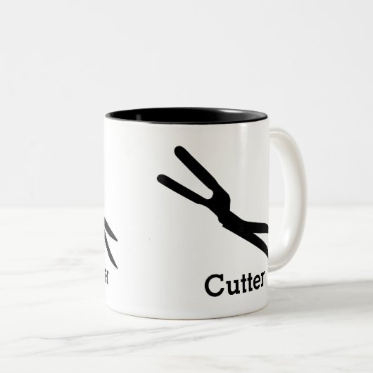 Schneiderentscheidender Frisbee Zweifarbige Tasse (VorderseiteRechts)