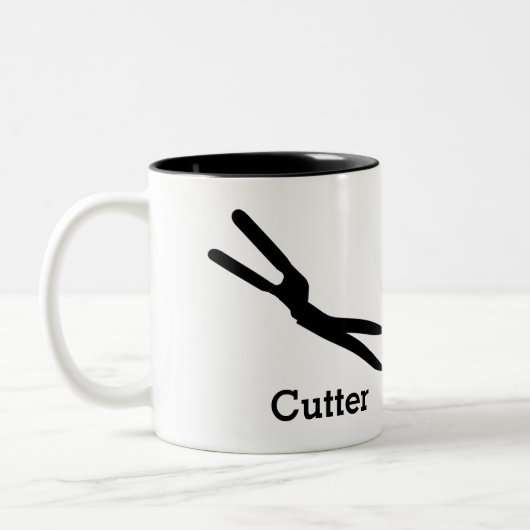 Schneiderentscheidender Frisbee Zweifarbige Tasse (Links)