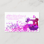 Schneidermaschine Neon Pink Script Name Visitenkarte (Vorderseite)