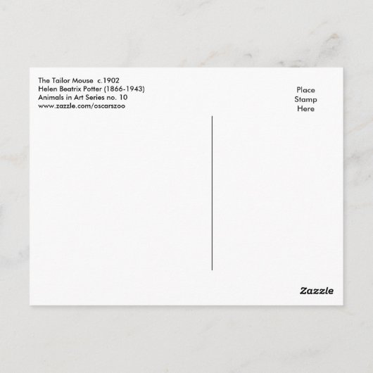 Schneidermäuse von Beatrix Potter Postkarte (Rückseite)