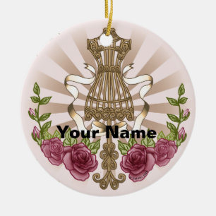 Schneiderpuppen-Rosen-Schmuck Keramik Ornament