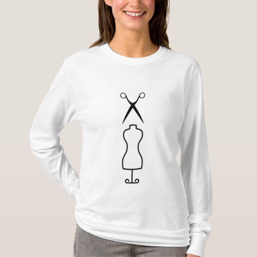 Schneiderschere Schnurrbart-Manikin-Weibchen T-Shirt (Vorderseite)
