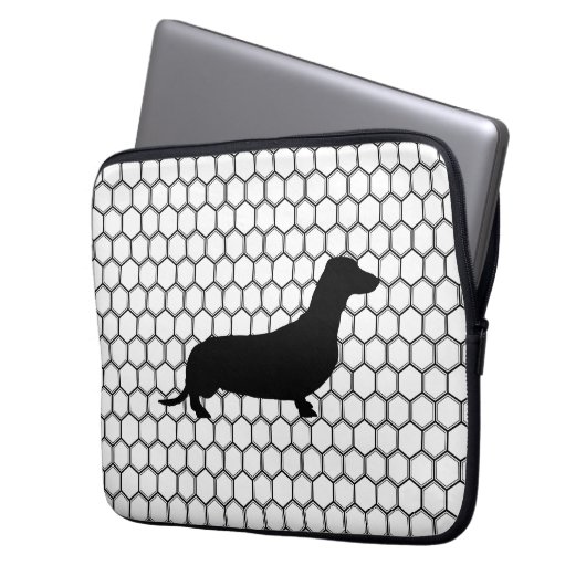 Schneidige Dackel Laptopschutzhülle (Vorderseite Links)