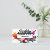 Schneidwerkzeuge | Blumen | Farbiges Pulver Visitenkarte (Stehend Vorderseite)