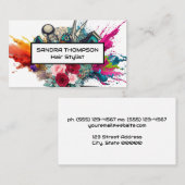 Schneidwerkzeuge | Blumen | Farbiges Pulver Visitenkarte (Vorne/Hinten)