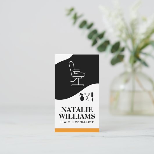 Schneidwerkzeuge | Salon Chair Visitenkarte (Stehend Vorderseite)