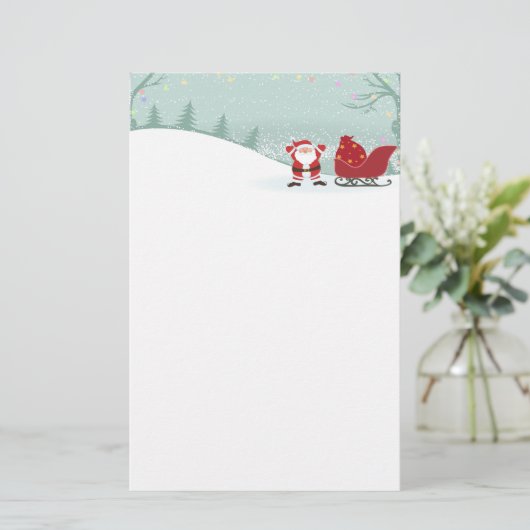 Schneien der frohen Weihnachten + Briefpapier (Stehend Vorderseite)