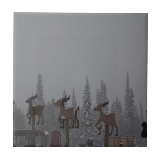 Schneiendes Blizzard-Schnee-Schneeflocke Fliese (Vorderseite)
