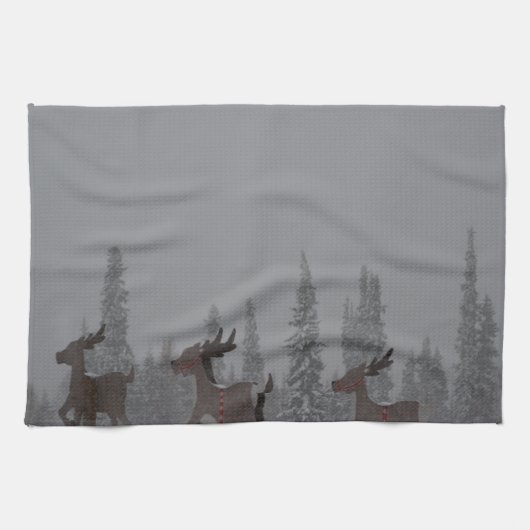 Schneiendes Blizzard-Schnee-Schneeflocke Geschirrtuch (Horizontal)