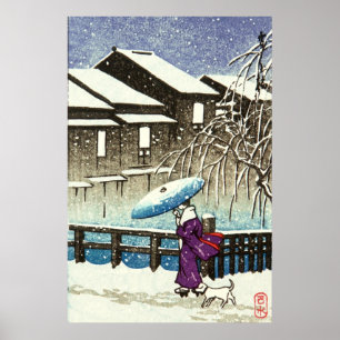 Schneiger Abend Kawase Hasui 1930er Poster