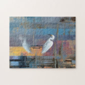 Schneireiher im See vertikal Puzzle (Horizontal)