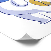 SCHNEKATZE MIT BLUE STRIPPED SCARF POSTER (Ecke)