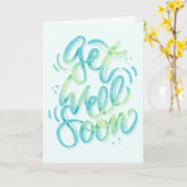 Schnell Aquamarine Kalligraphie Karte (Gelbe Blume)