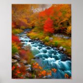 Schnell bewegender New England Stream. Poster (Vorne)