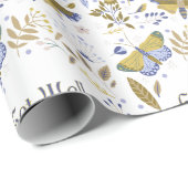 Schnell Blues Wrapping Paper Geschenkpapier (Rolleneckpunkt)