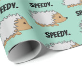 Schnell den Igel, Funny Fast Animal Cartoon Geschenkpapier (Rolleneckpunkt)
