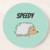 Schnell den Igel, Funny Fast Animal Cartoon Getränkeuntersetzer (Vorne)