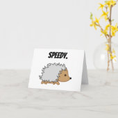 Schnell den Igel, Funny Fast Animal Cartoon Karte (Gelbe Blume)