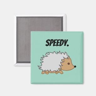 Schnell den Igel, Funny Fast Animal Cartoon Magnet