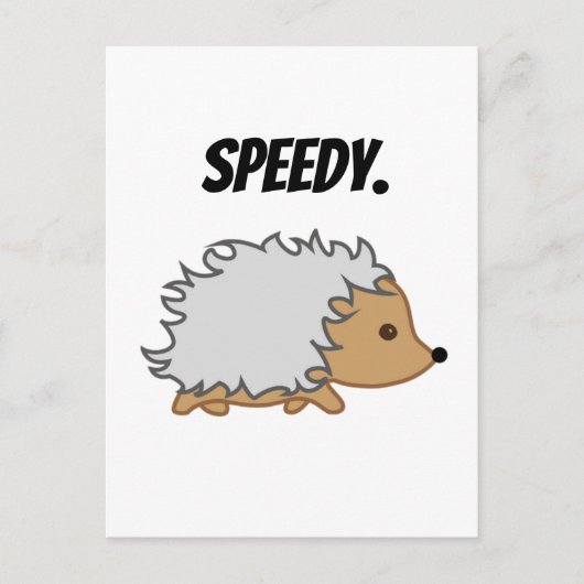 Schnell den Igel, Funny Fast Animal Cartoon Postkarte (Vorderseite)