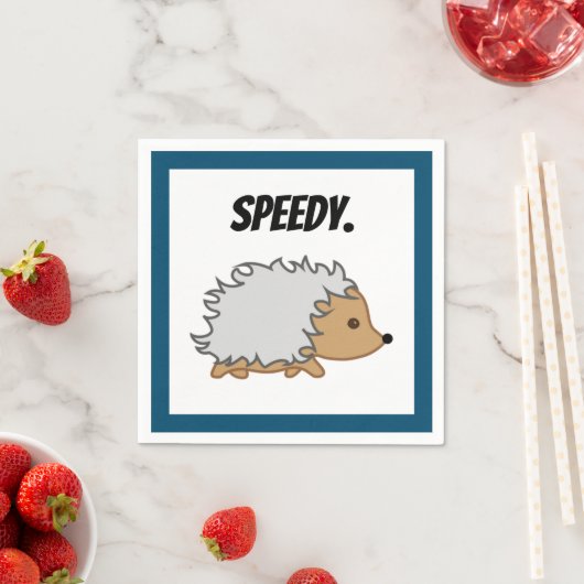 Schnell den Igel, Funny Fast Animal Cartoon Serviette (Beispiel)
