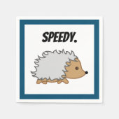 Schnell den Igel, Funny Fast Animal Cartoon Serviette (Vorderseite)