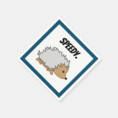 Schnell den Igel, Funny Fast Animal Cartoon Serviette (Ecke)