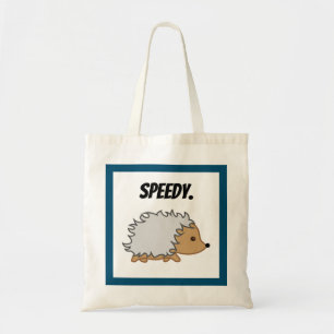 Schnell den Igel, Funny Fast Animal Cartoon Tragetasche