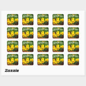 Schnell die gelbe Pansy #1-Stickers Quadratischer Aufkleber (Blatt)