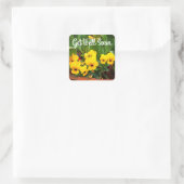 Schnell die gelbe Pansy #1-Stickers Quadratischer Aufkleber (Tasche)