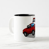 "Schnell" die Roadster-Tasse Zweifarbige Tasse (Vorderseite Links)
