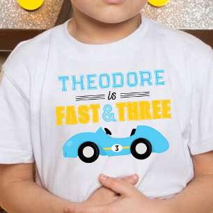 Schnell & Drei Rennwagen 3. Geburtstag Kleinkind T-shirt
