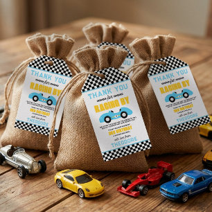Schnell & Drei Rennwagen 3. Geburtstagsfeier Geschenkanhänger