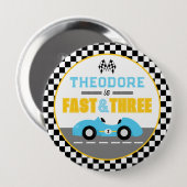 Schnell & Drei Rennwagen 3. Geburtstagsgeschenk Button (Vorne & Hinten)
