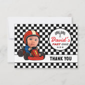 Schnell ein benutzerdefinierter Rennfahrer Dankeskarte (Vorderseite)