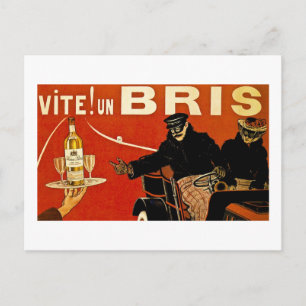 Schnell! Ein Brie - Vintage französische Werbung Postkarte