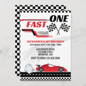 Schnell ein roter Kindergeburtstag Einladung (Vorne/Hinten)