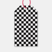 Schnell ein roter Retro-Rennwagen zum Thema Geburt Geschenkanhänger (Rückseite)