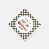 Schnell ein rotes Rennwagen Geburtstag Serviette (Ecke)