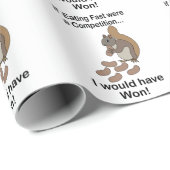 Schnell essendes Eichhörnchen Lustiger Spruch Geschenkpapier (Rolleneckpunkt)