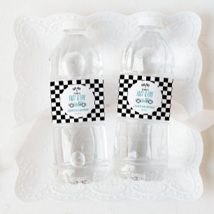 Schnell & Five Blaues Rennwagen 5. Geburtstagsfeie Wasserflaschenetikett